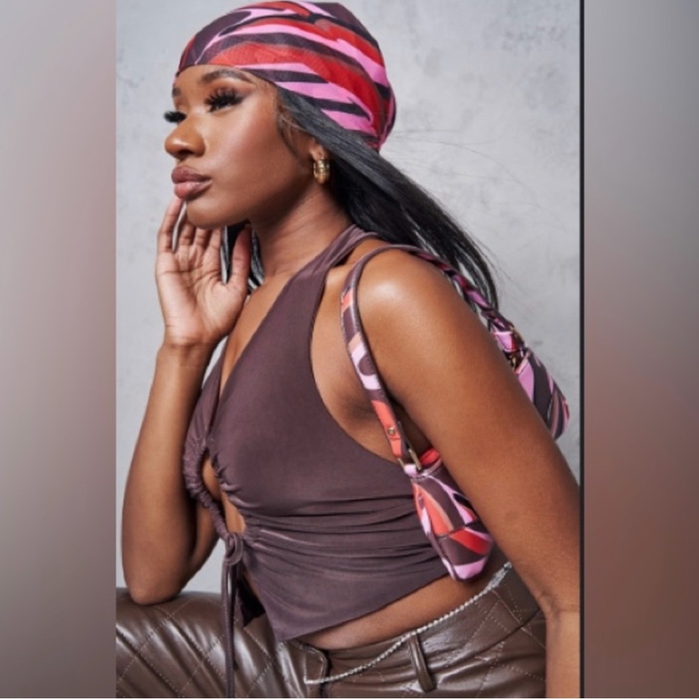 Swirl Print Shoulder Bag with matching Scarf